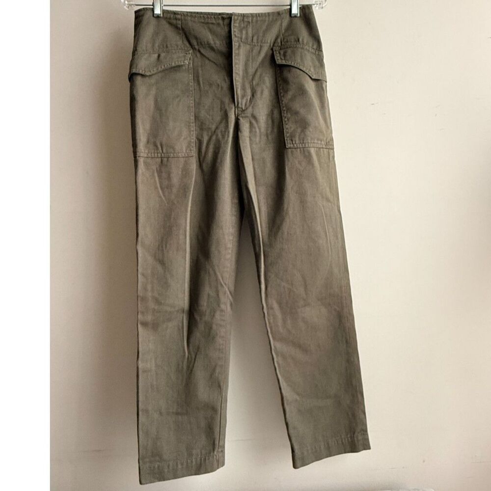 Reformation mid-rise army green trousers - W28